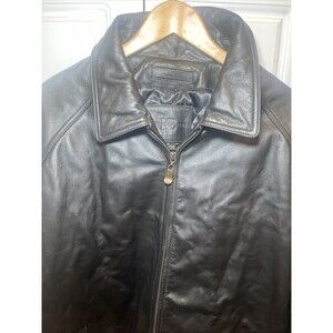 Knightsbridge Genuine Leather Jacket 2X Black